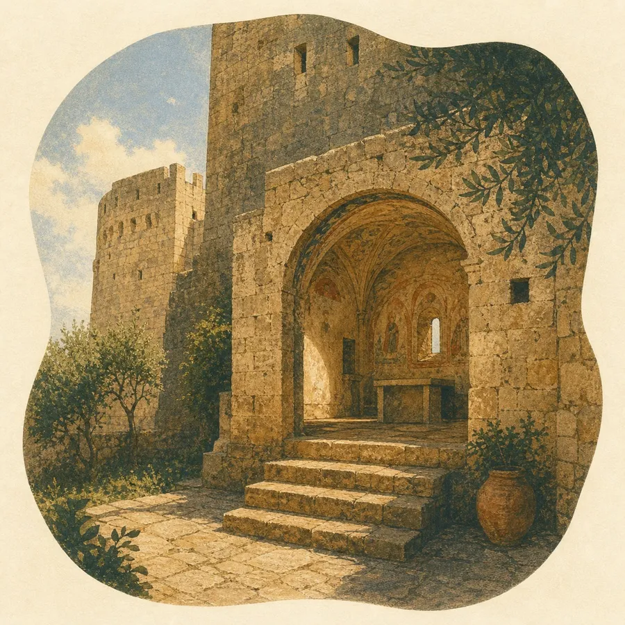 Its intimate scale within the much larger fortified residence