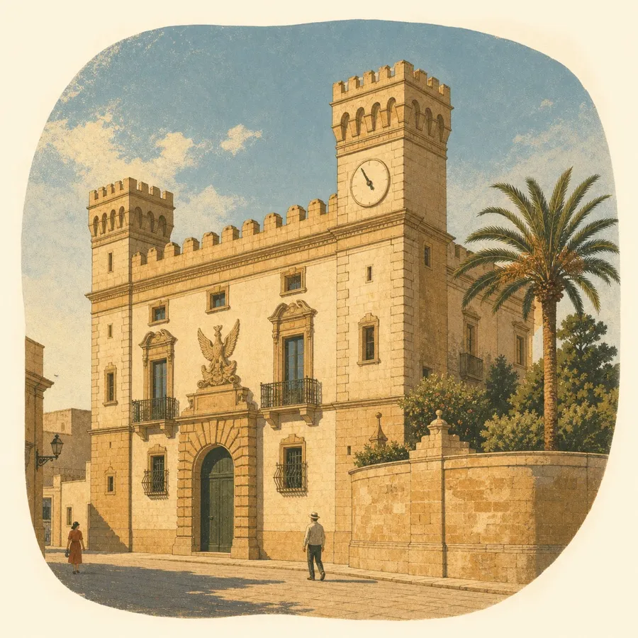 The dialogue between palace façade and the family chapel opposite
